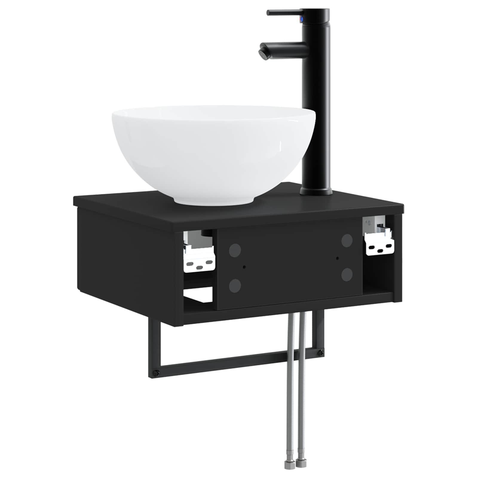 Zidni sudoper Crna 40 x 35 x 39 cm Konstruirano drvo