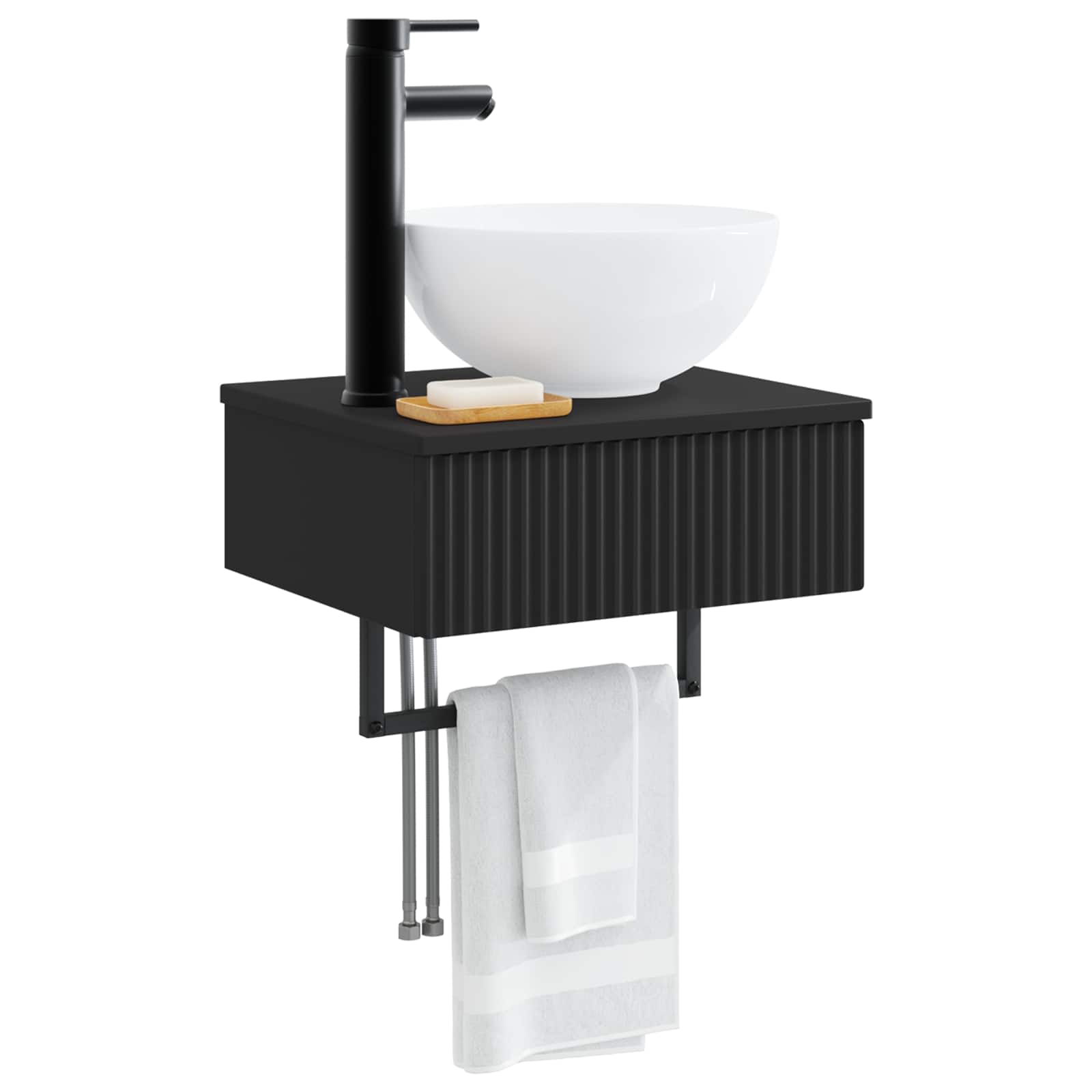 Zidni sudoper Crna 40 x 35 x 39 cm Konstruirano drvo