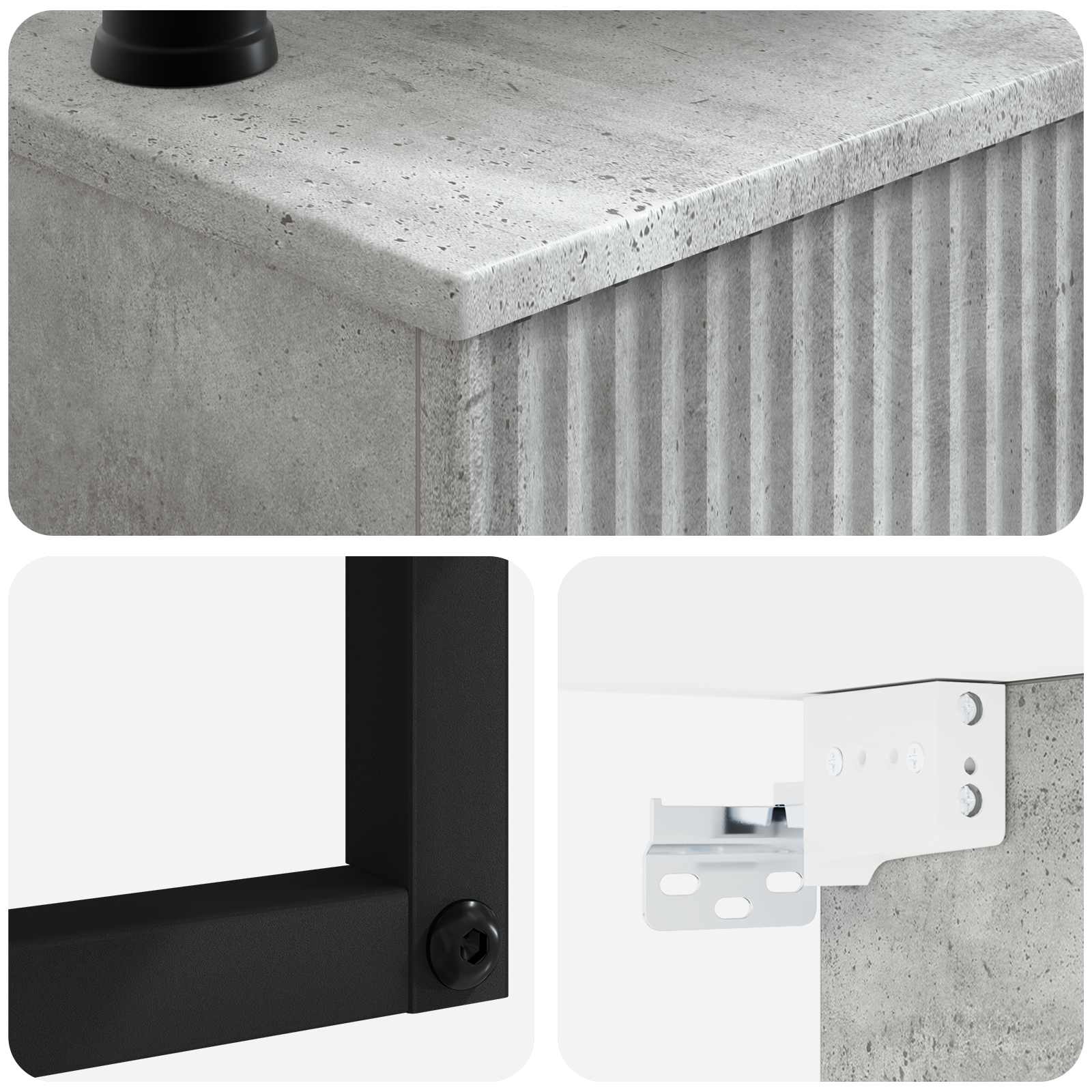 Zidni sudoper Betonska siva 50 x 41 x 39 cm Konstruirano drvo