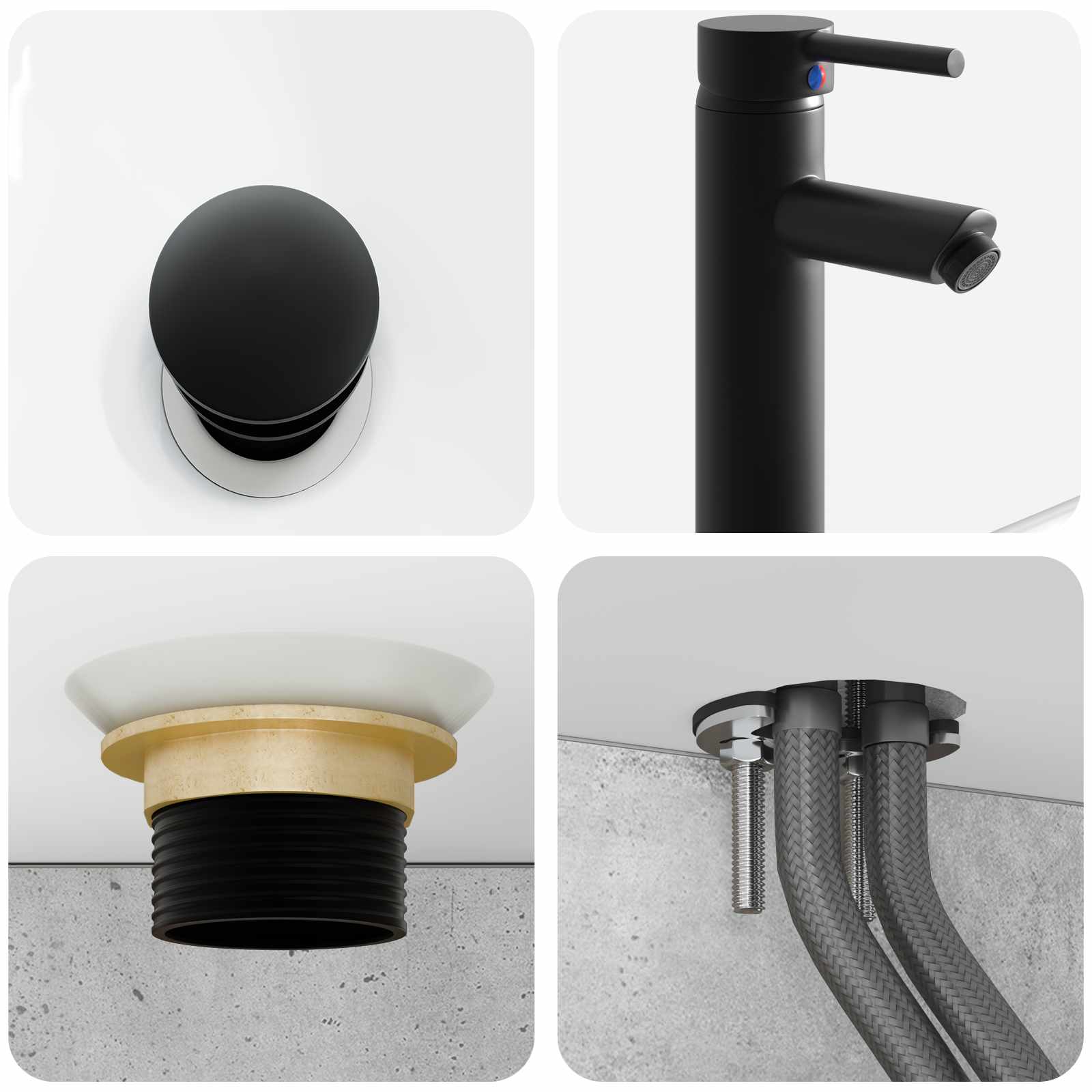 Zidni sudoper Betonska siva 50 x 41 x 39 cm Konstruirano drvo