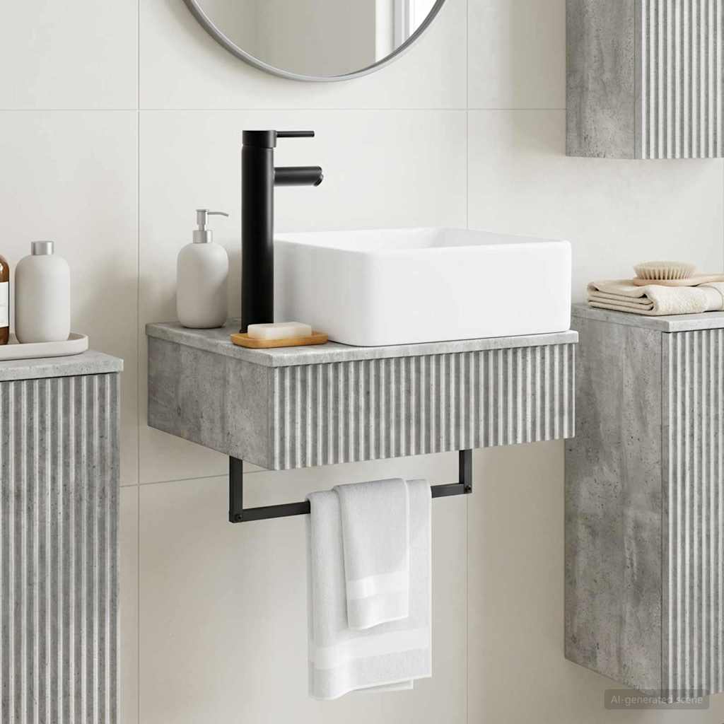 Zidni sudoper Betonska siva 50 x 41 x 39 cm Konstruirano drvo
