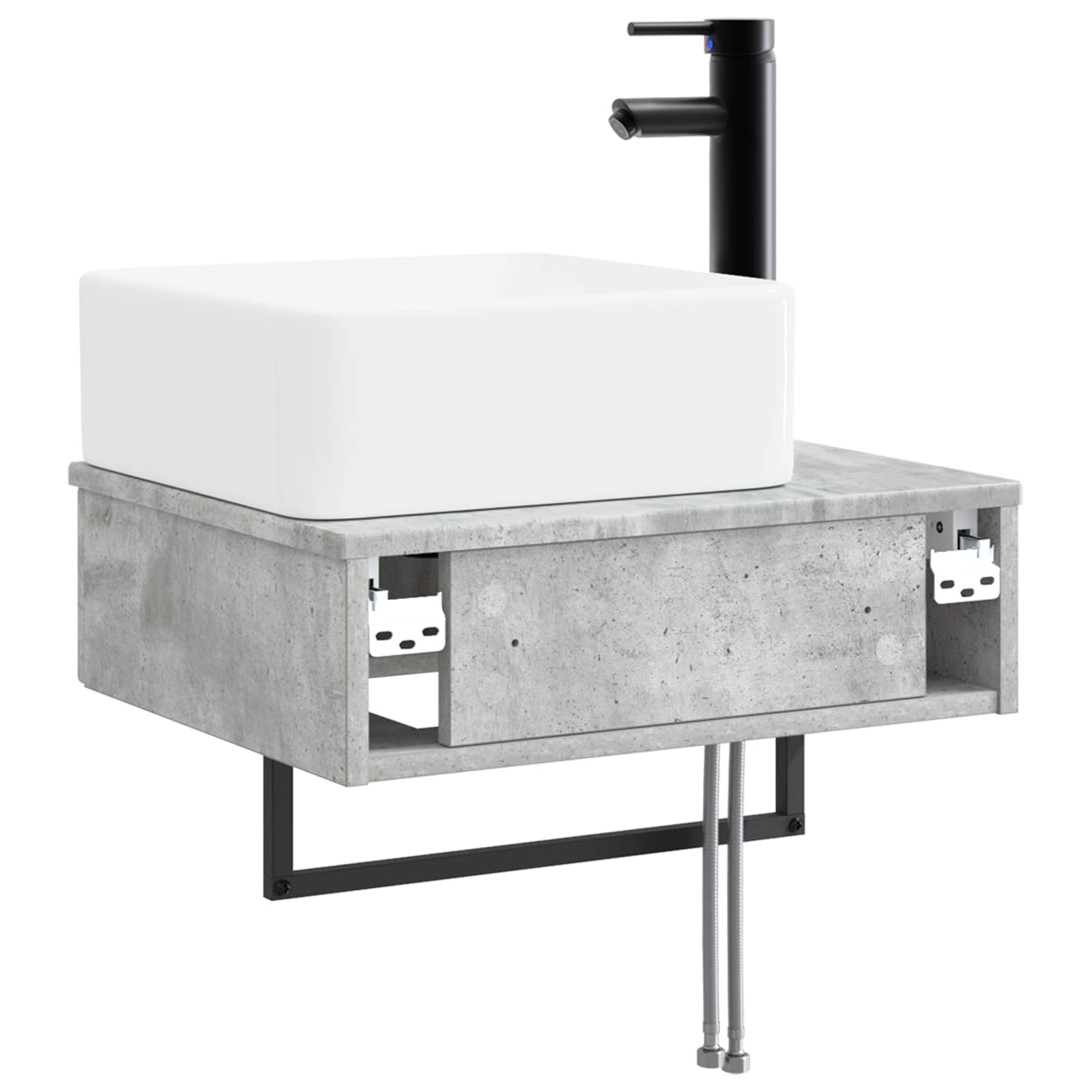 Zidni sudoper Betonska siva 50 x 41 x 39 cm Konstruirano drvo