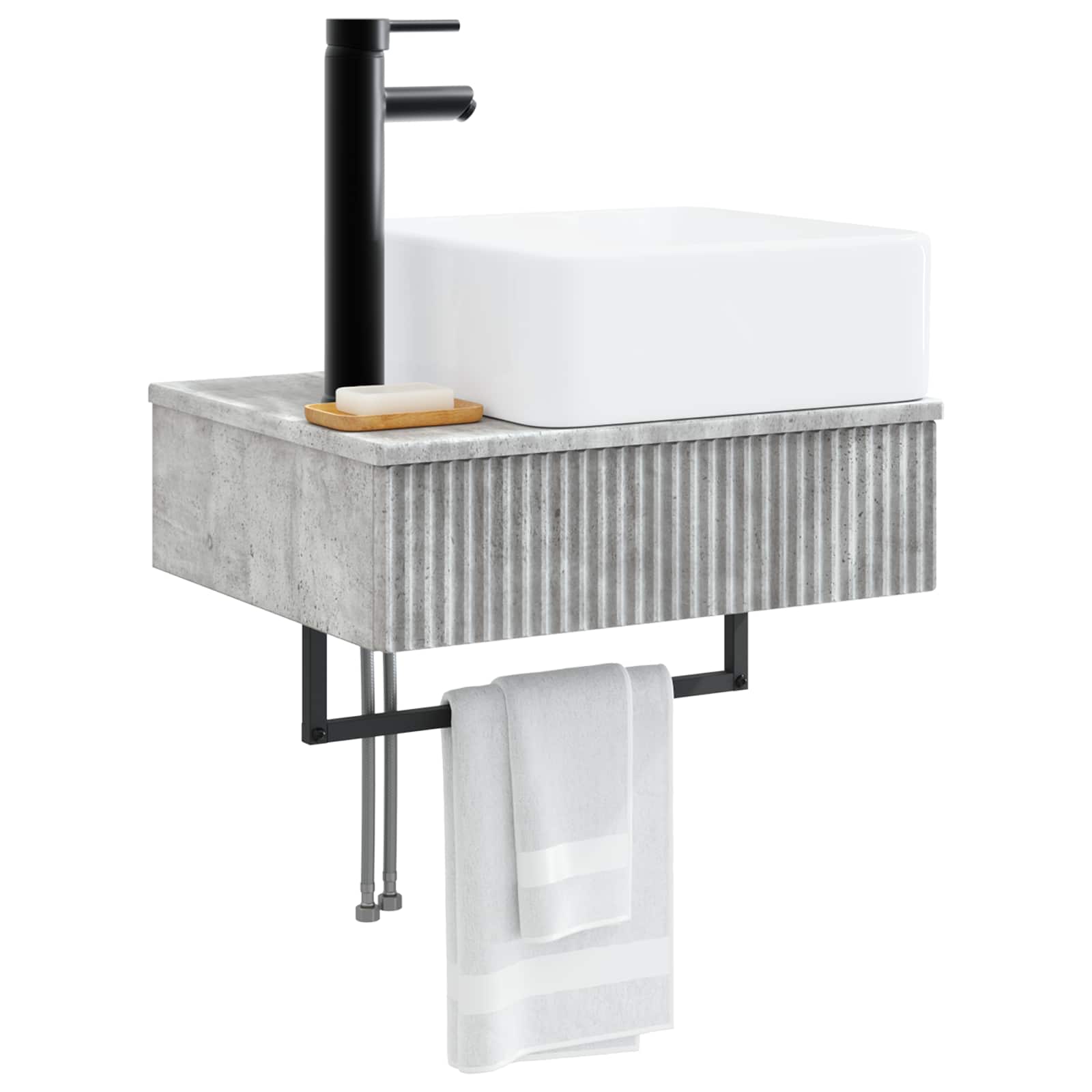 Zidni sudoper Betonska siva 50 x 41 x 39 cm Konstruirano drvo