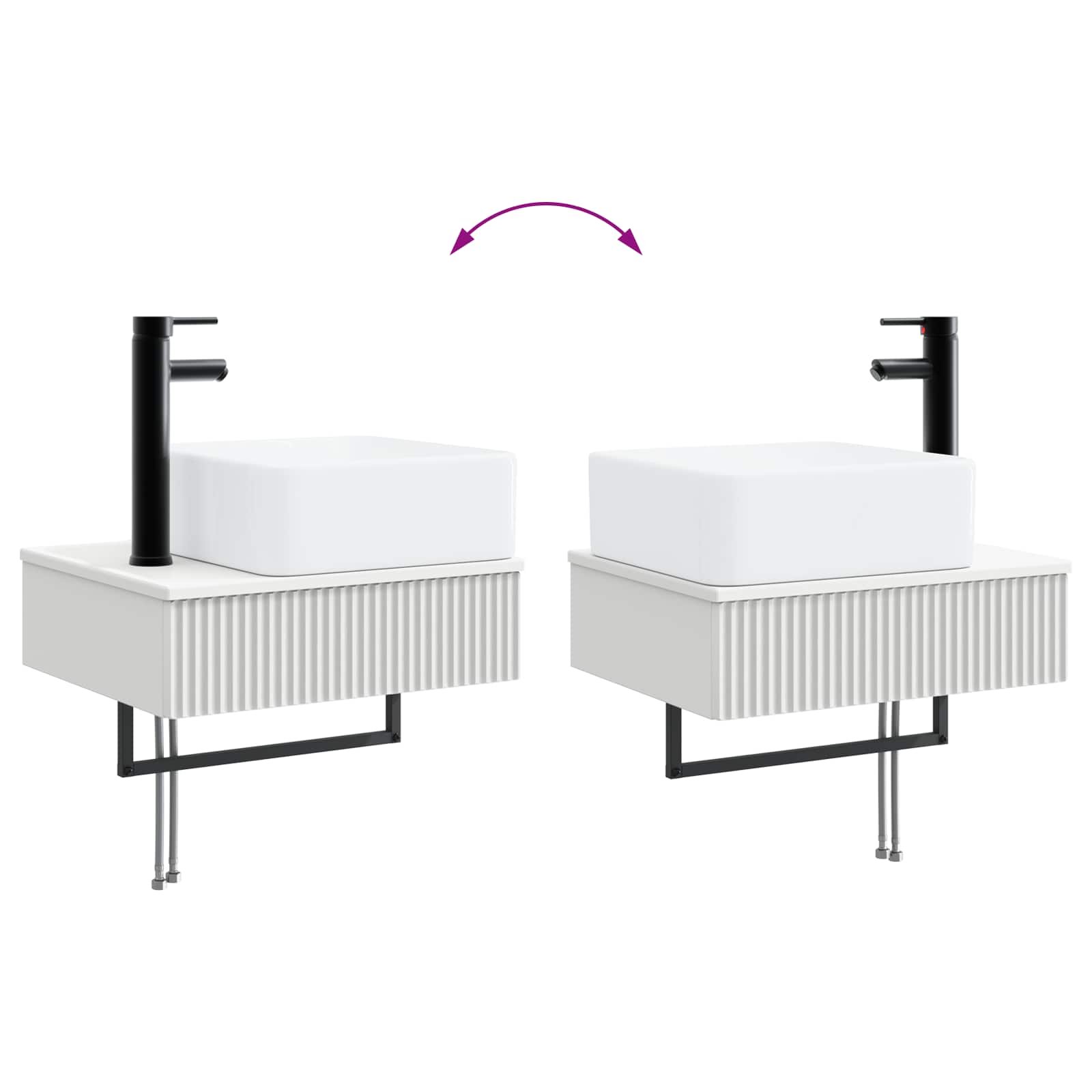 Zidni sudoper Bijela 53 x 35 x 39 cm Konstruirano drvo