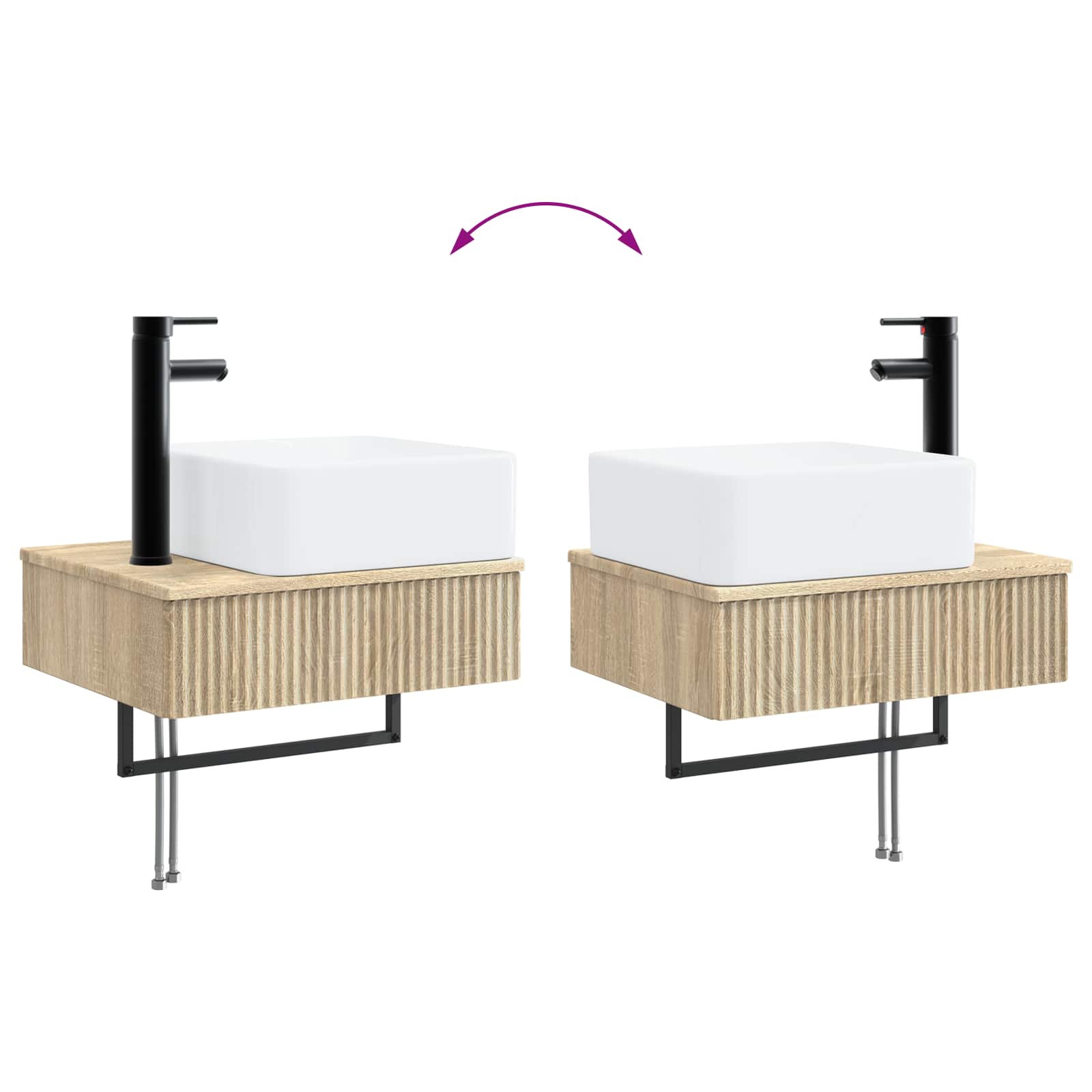 Zidni sudoper Hrast sonoma 53 x 35 x 39 cm Konstruirano drvo