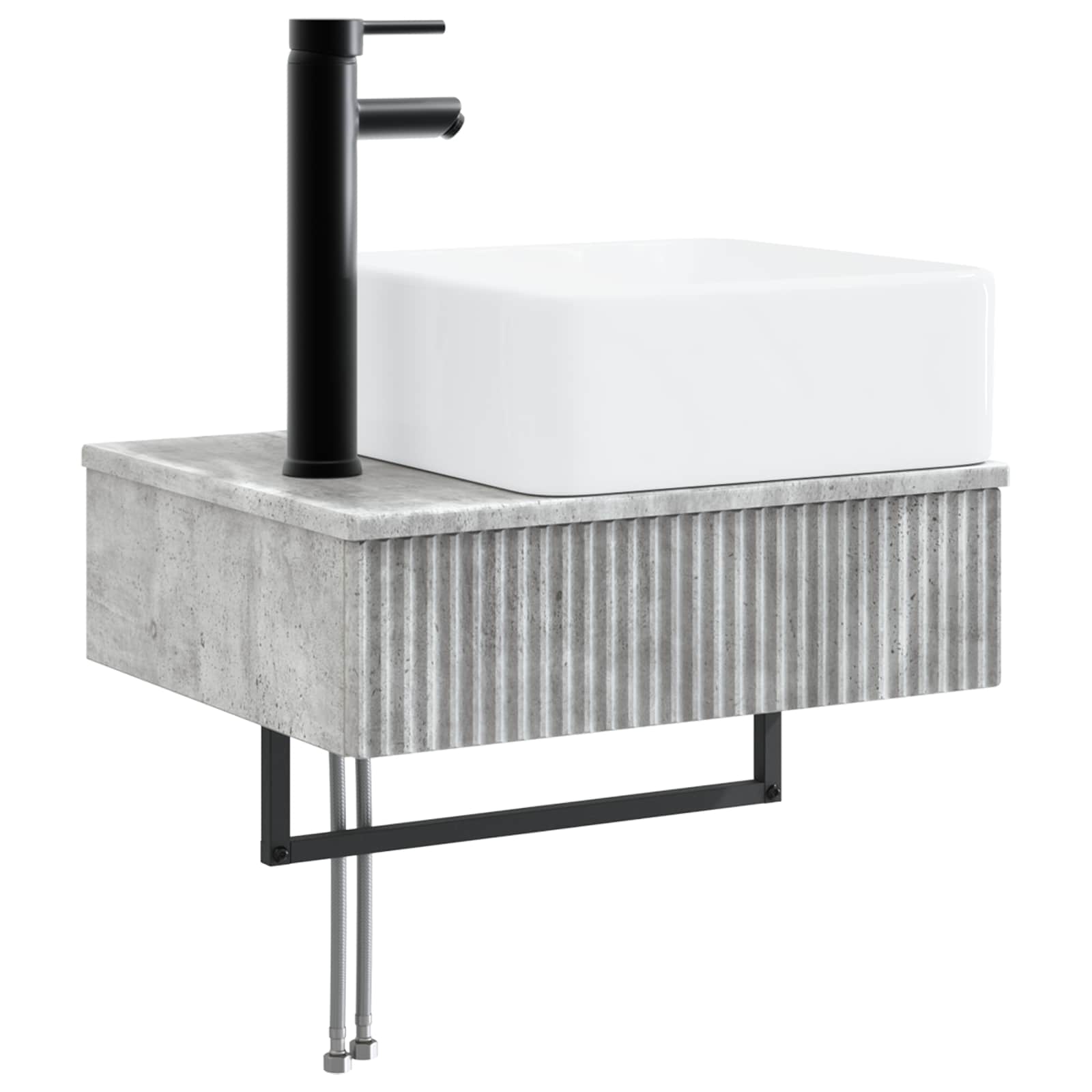 Zidni sudoper Betonska siva 53 x 35 x 39 cm Konstruirano drvo