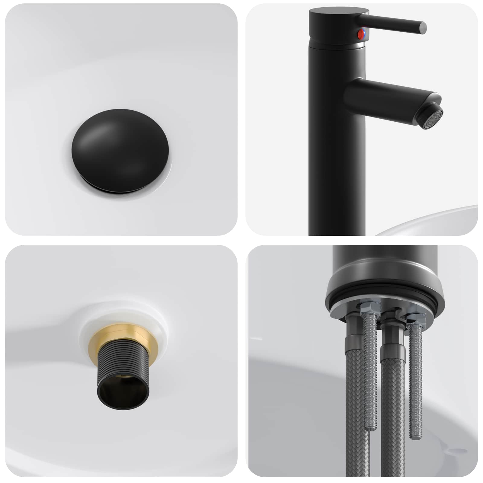 Umivaonik za kupaonicu Mat Crna 40,5 x 40,5 x 15,5 cm Metal