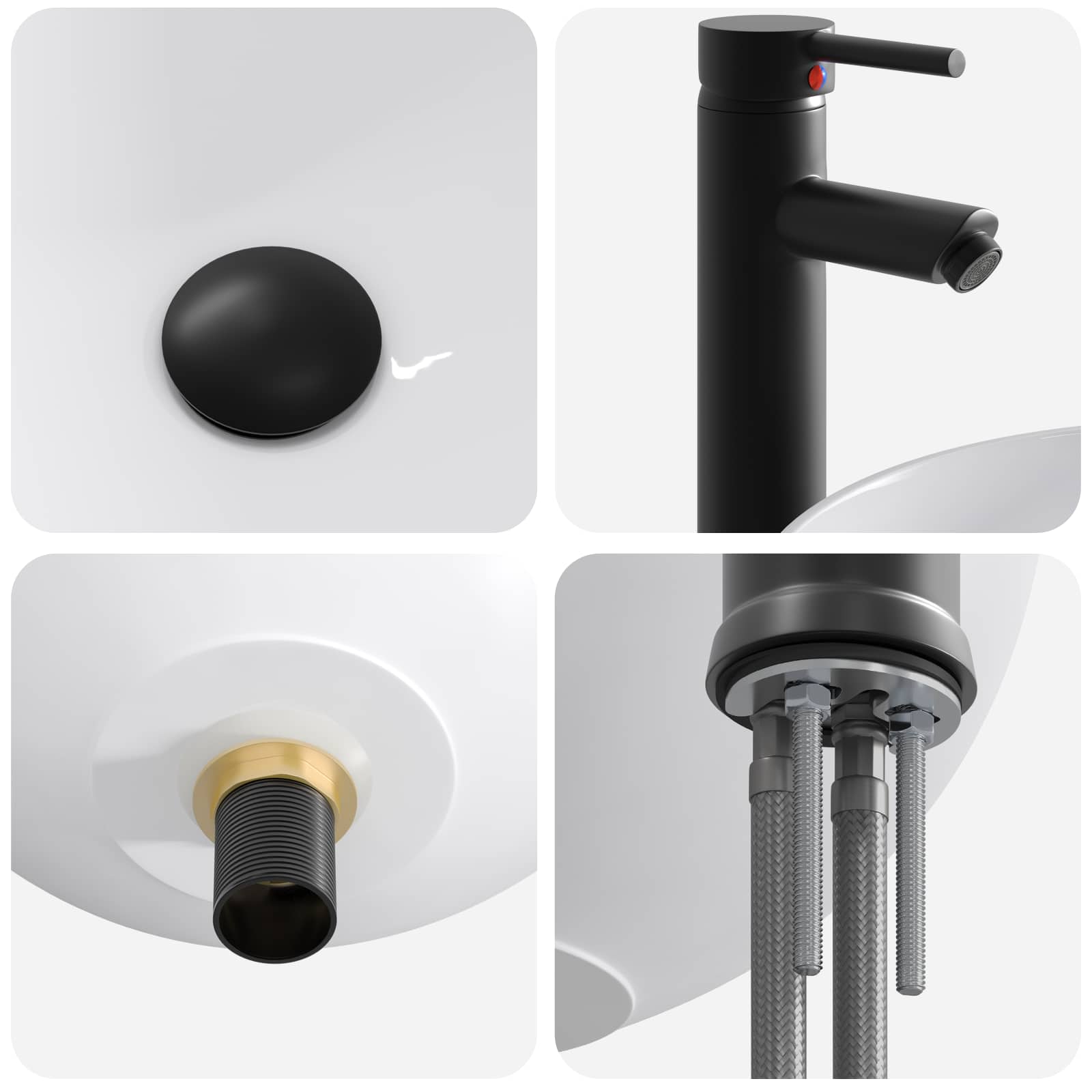 Umivaonik za kupaonicu Mat Crna 35,5 x 35,5 x 14,5 cm Metal