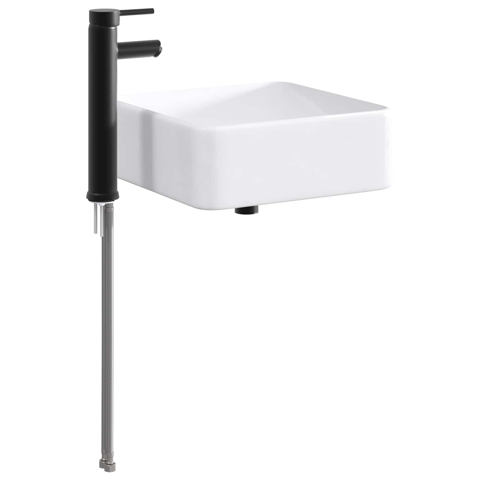 Umivaonik za kupaonicu Mat Crna 49 x 37 x 14 cm Metal