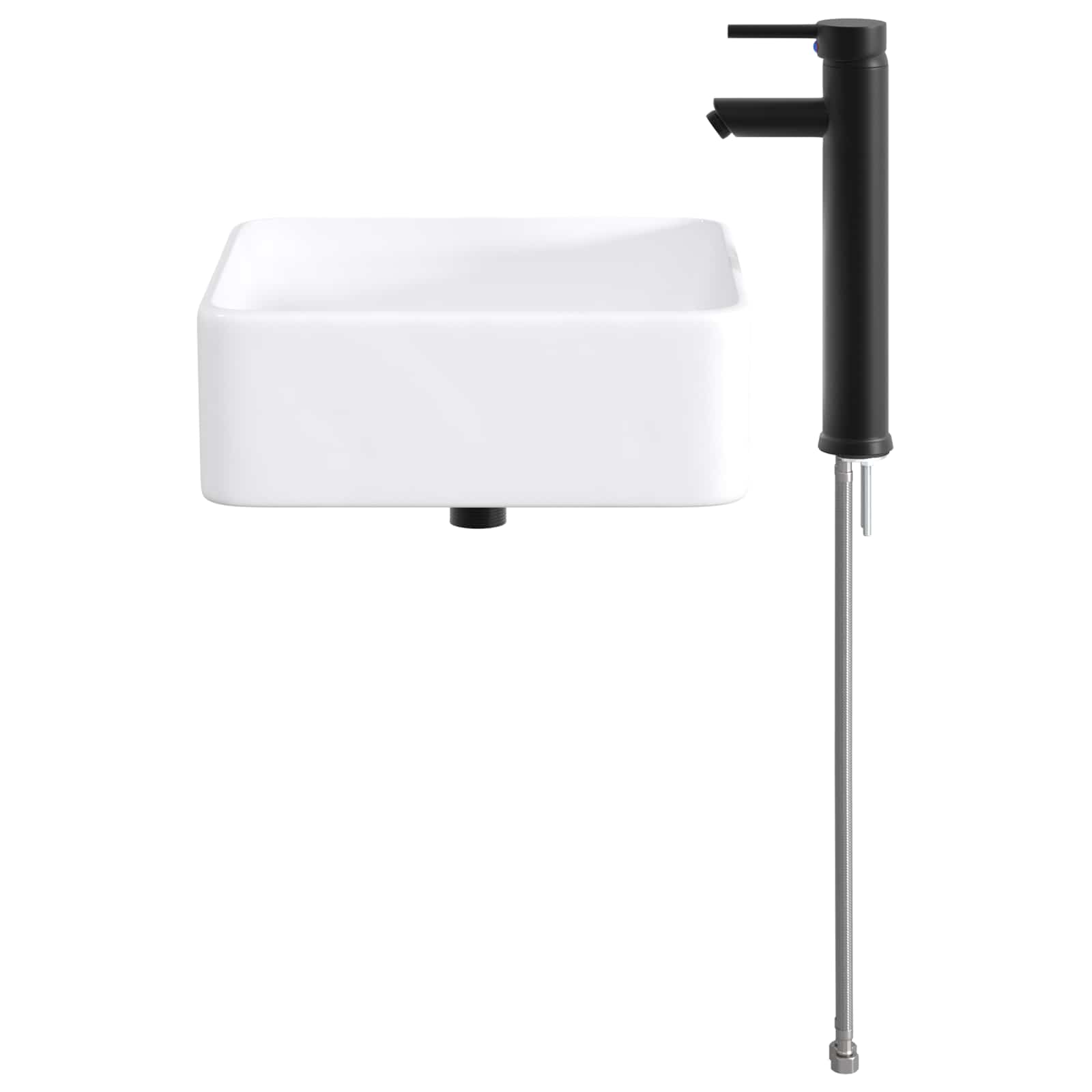 Umivaonik za kupaonicu Mat Crna 49 x 37 x 14 cm Metal