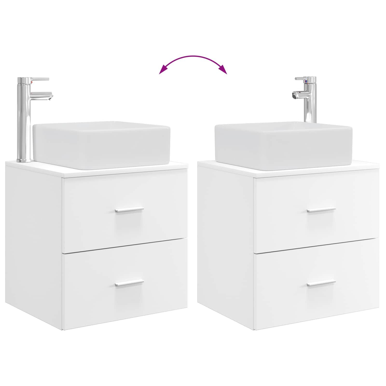 Umivaonik s policom Bijela 53 x 34,5 x 63 cm Konstruirano drvo