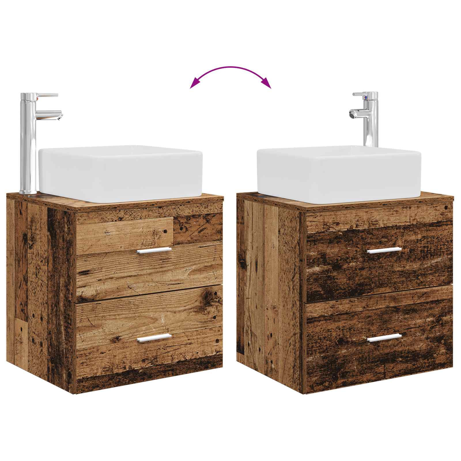 Umivaonik s policom Staro drvo 53 x 34,5 x 63 cm