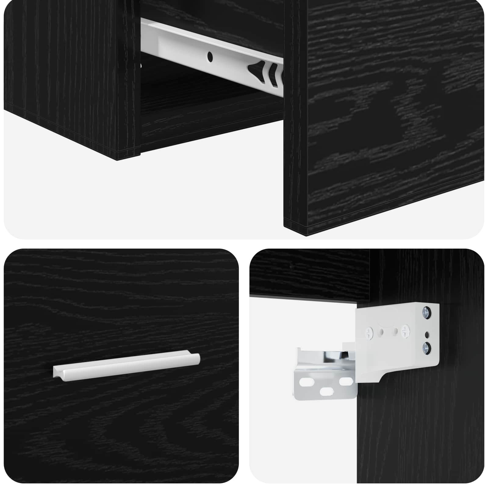 Umivaonik s policom Crni hrast 49,5 x 44,5 x 65 cm