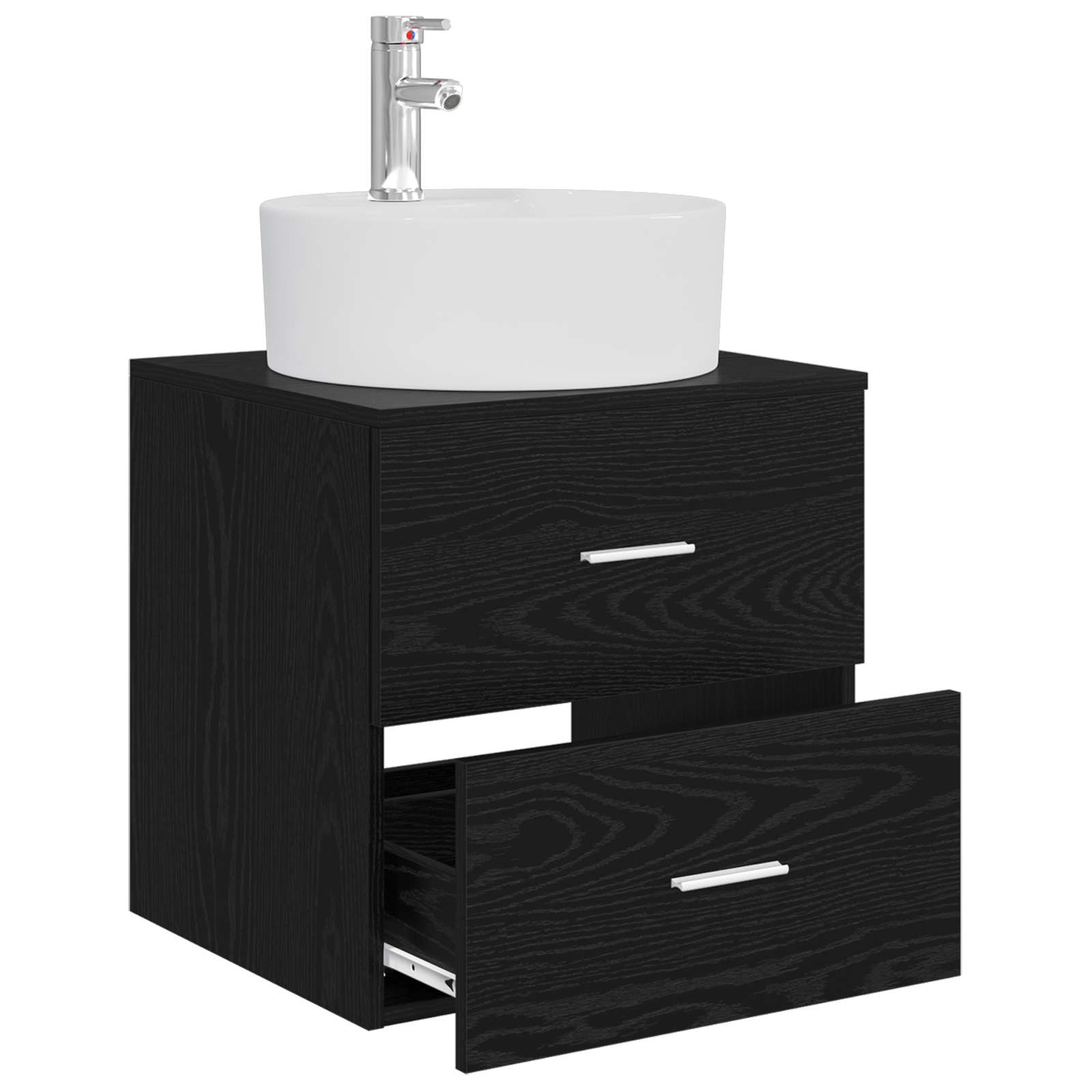 Umivaonik s policom Crni hrast 49,5 x 44,5 x 65 cm