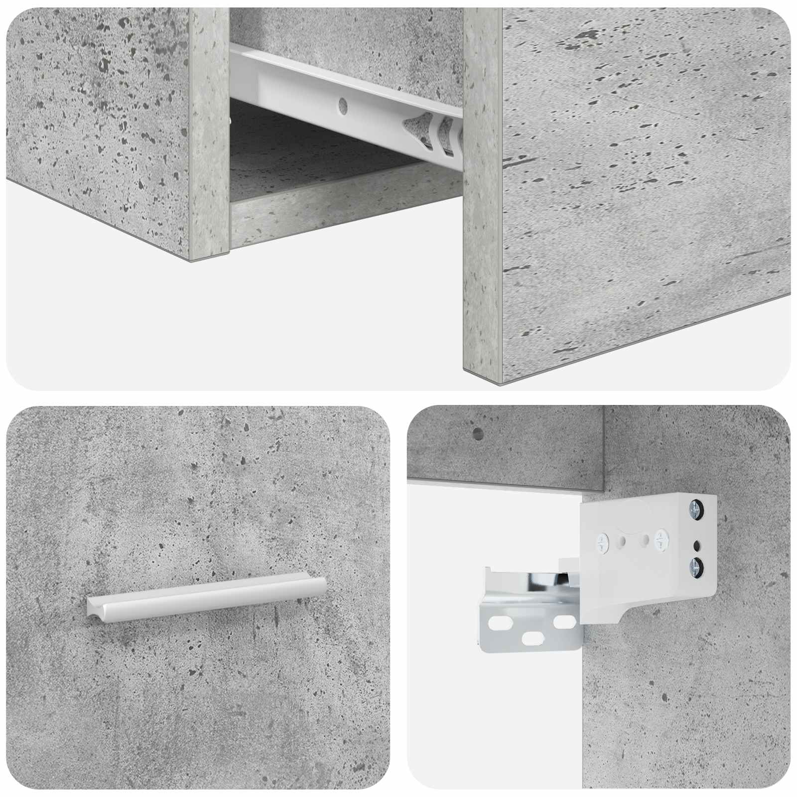 Umivaonik s policom Betonska siva 49,5 x 44,5 x 65 cm
