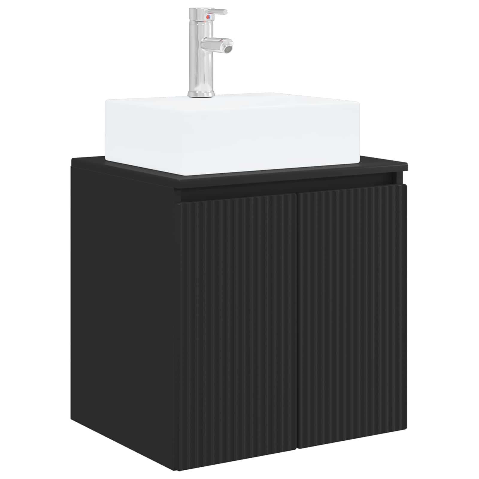 Umivaonik s policom Crna 49,5 x 41 x 62,5 cm Konstruirano drvo