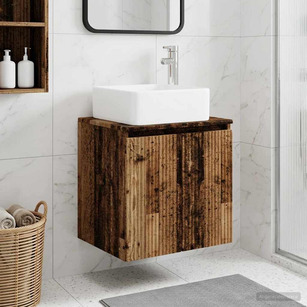 Umivaonik s policom Staro drvo 53 x 35 x 63 cm