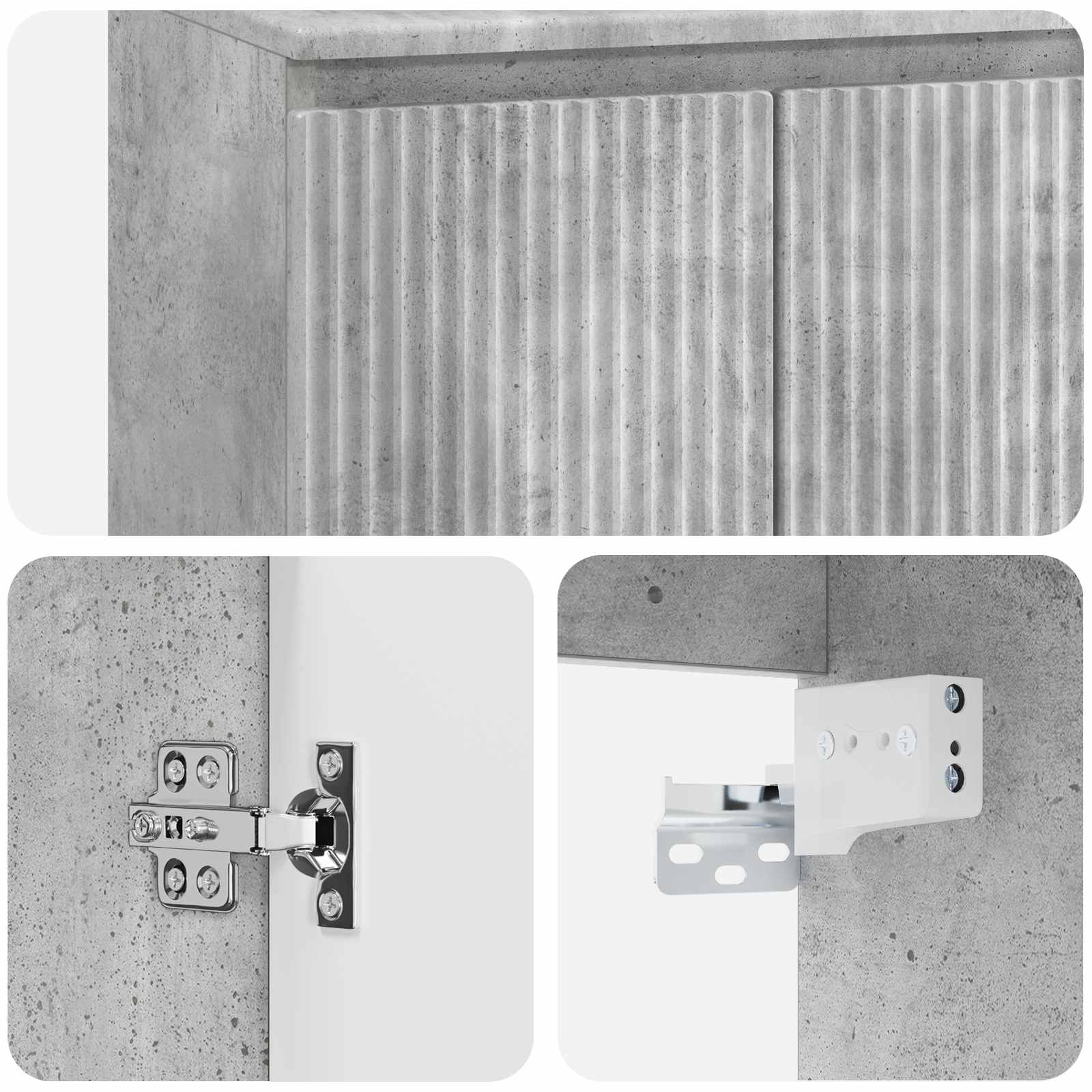 Umivaonik s policom za zid Betonska siva 49,5 x 44,5 x 65,5 cm