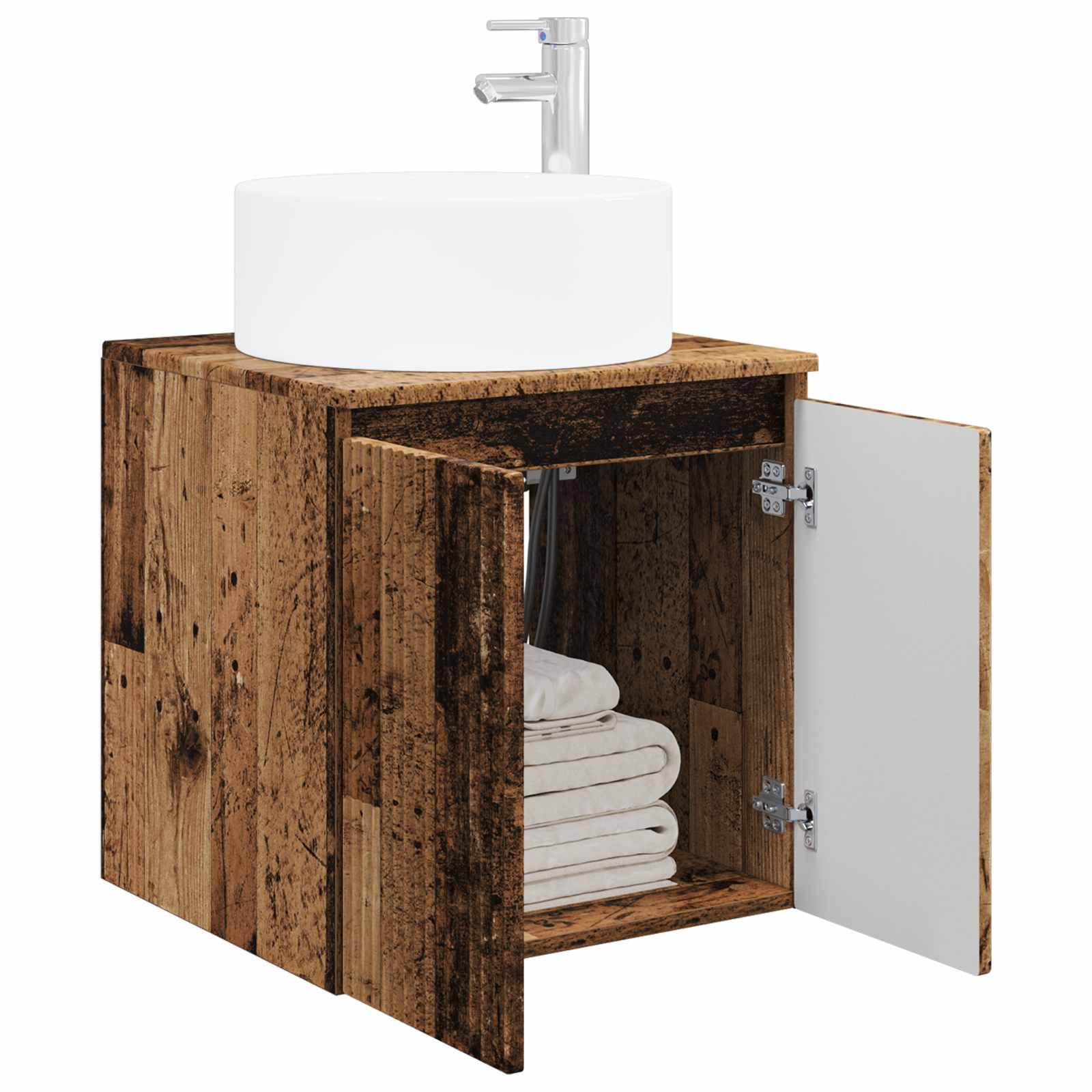 Umivaonik s policom za zid Staro drvo 49,5 x 44,5 x 65,5 cm