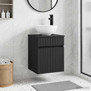 Umivaonik s policom za zid Crna 39 x 35 x 63 cm