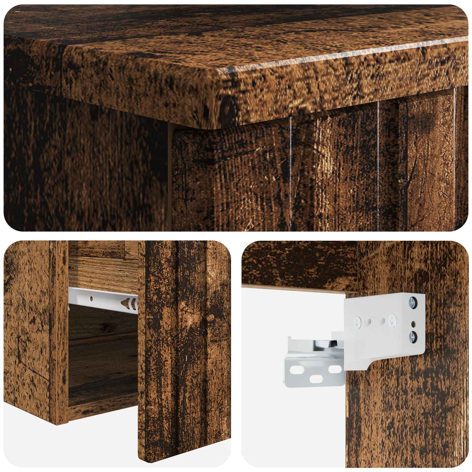 Umivaonik s policom za zid Staro drvo 49 x 44,5 x 65 cm