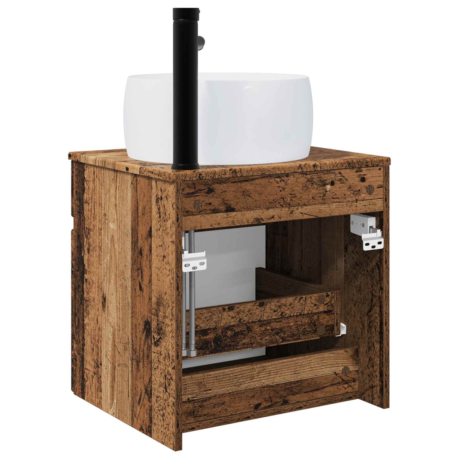 Umivaonik s policom za zid Staro drvo 49 x 44,5 x 66 cm