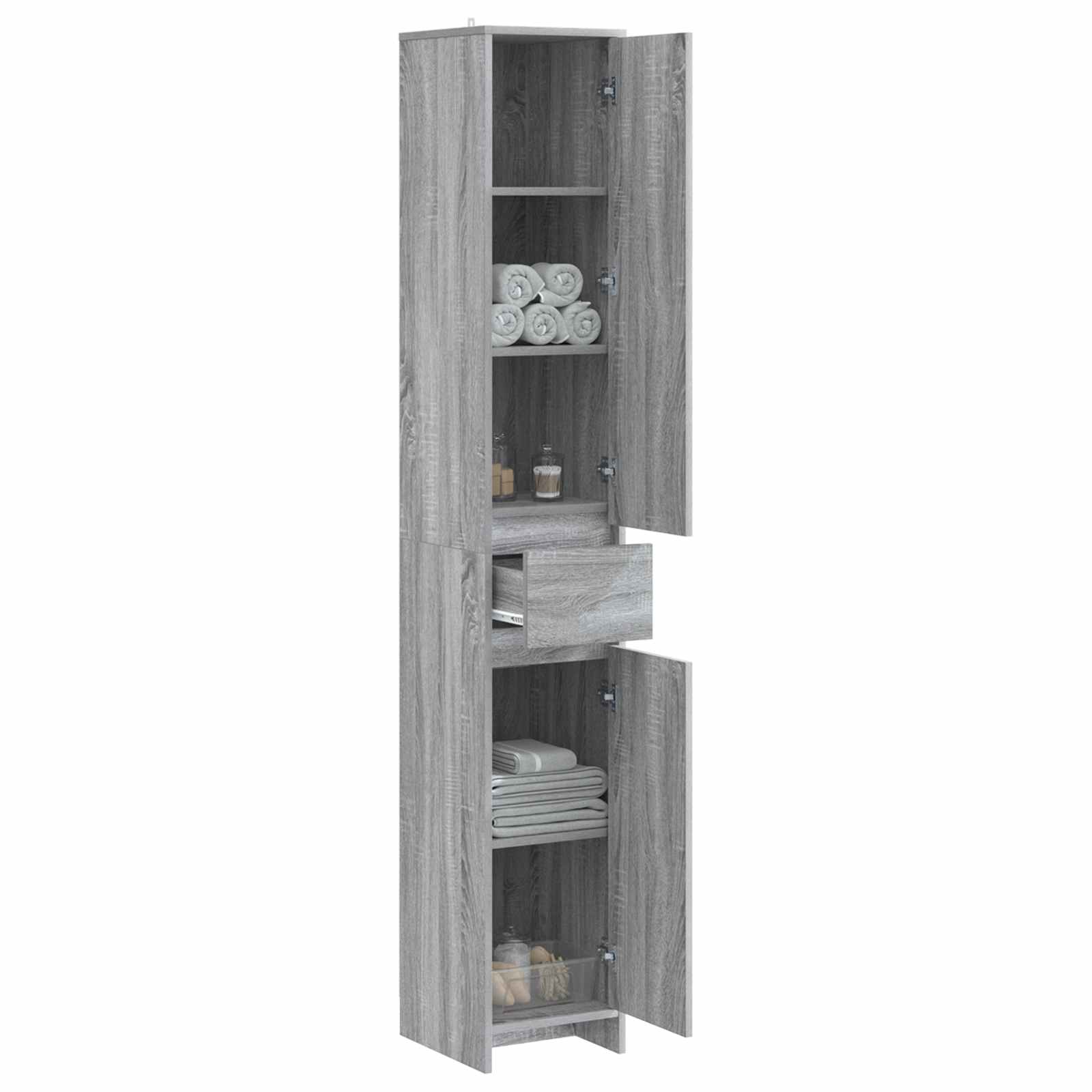 Kupaonski ormar Siva Sonoma 30 x 33 x 190 cm Konstruirano drvo