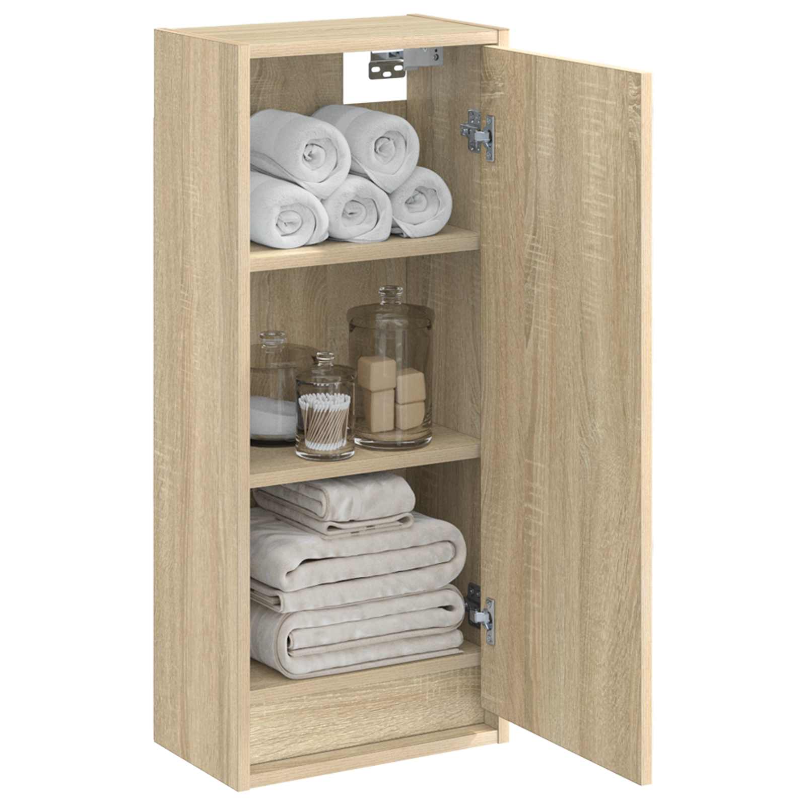Umivaonik s policom za zid Hrast sonoma 35 x 20 x 81 cm
