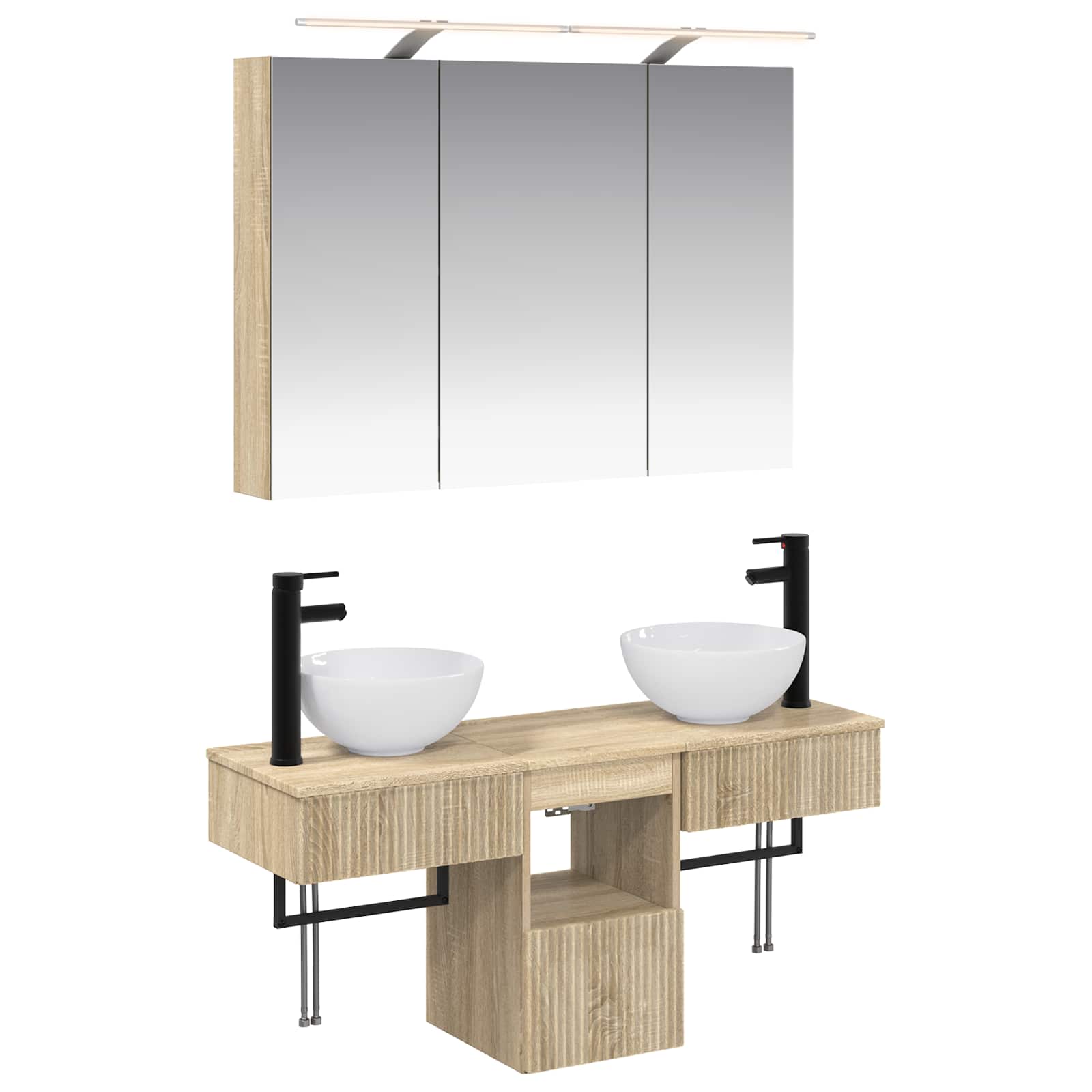 Set ormarića za kupaonicu 4 pcs Hrast sonoma 100 x 14,5 x 70 cm