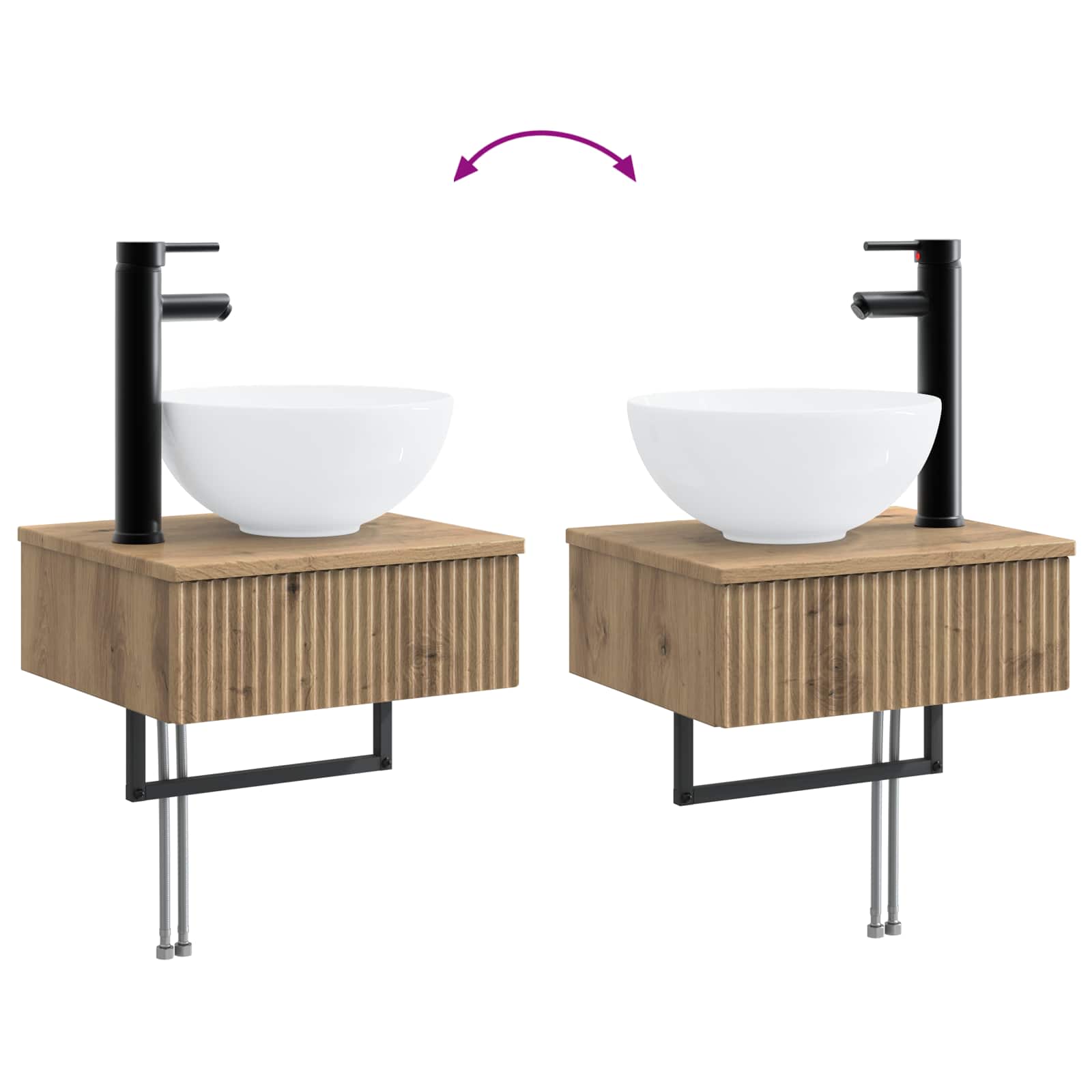 Set ormarića za kupaonicu 4 pcs 100 x 14,5 x 70 cm