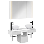Set ormarića za kupaonicu 4 pcs Bijela 103,5 x 15,5 x 70 cm