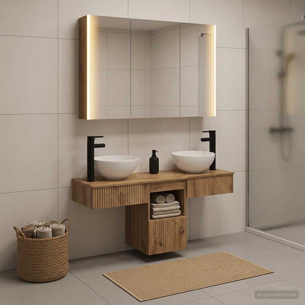 Set ormarića za kupaonicu 4 pcs Hrast artisan