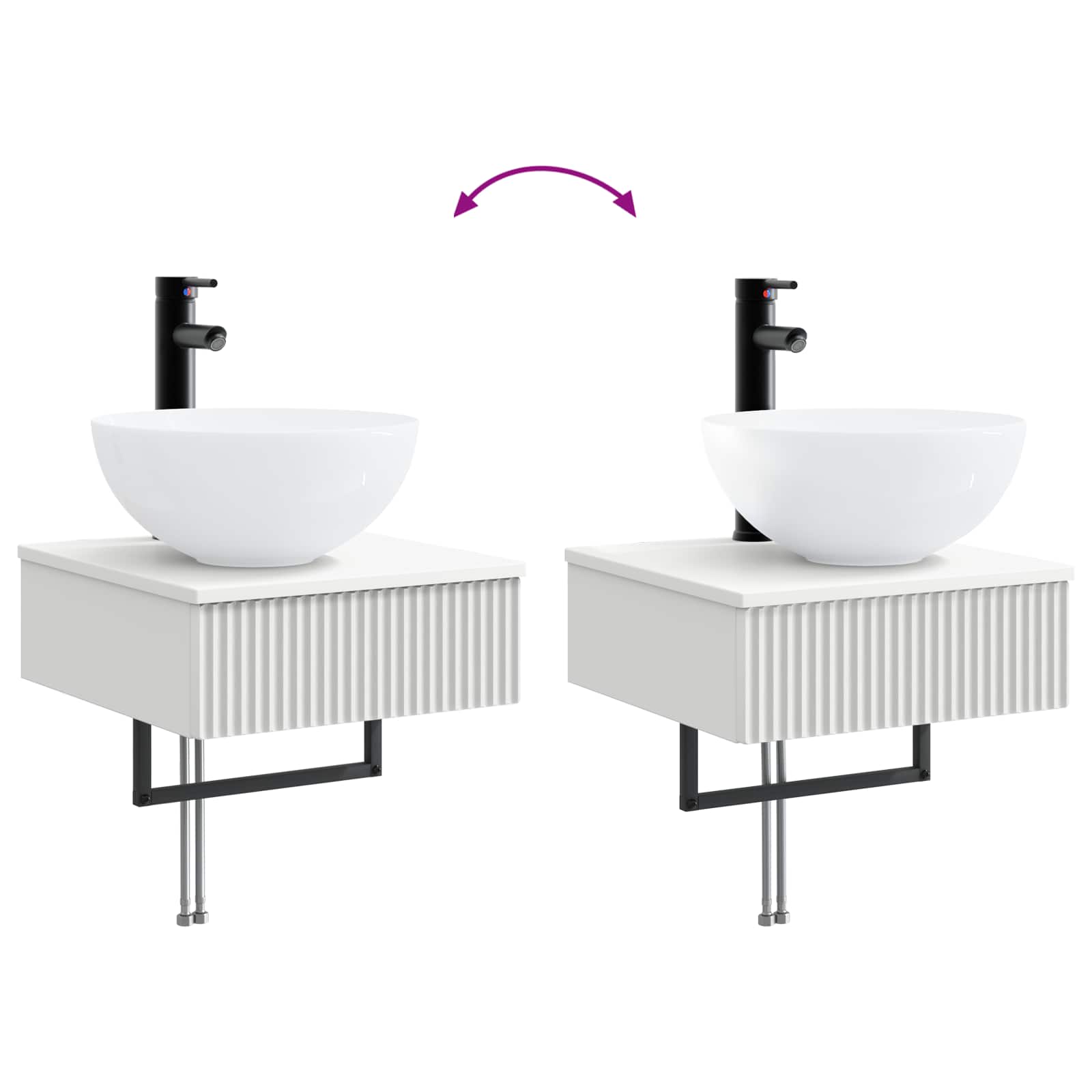 Set ormarića za kupaonicu 5 pcs Bijela 40 x 10,5 x 60,5 cm