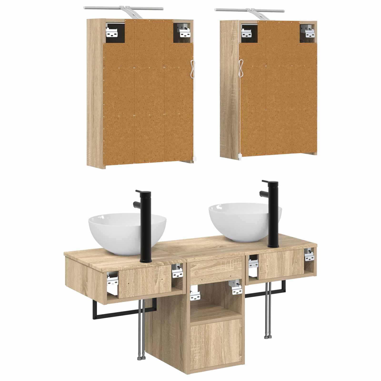 Set ormarića za kupaonicu 5 pcs Hrast sonoma 43 x 16 x 62,5 cm