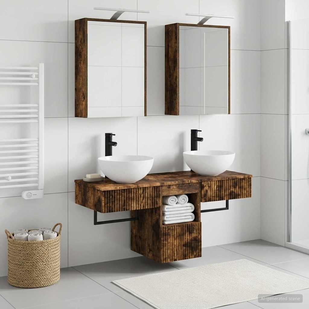 Set ormarića za kupaonicu 5 pcs Dimljeni hrast