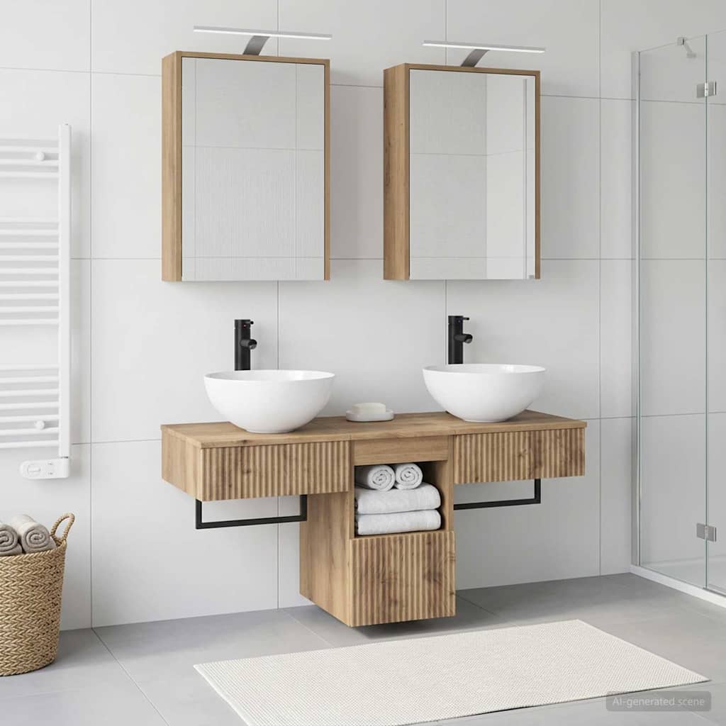 Set ormarića za kupaonicu 5 pcs Hrast artisan 43 x 16 x 62,5 cm