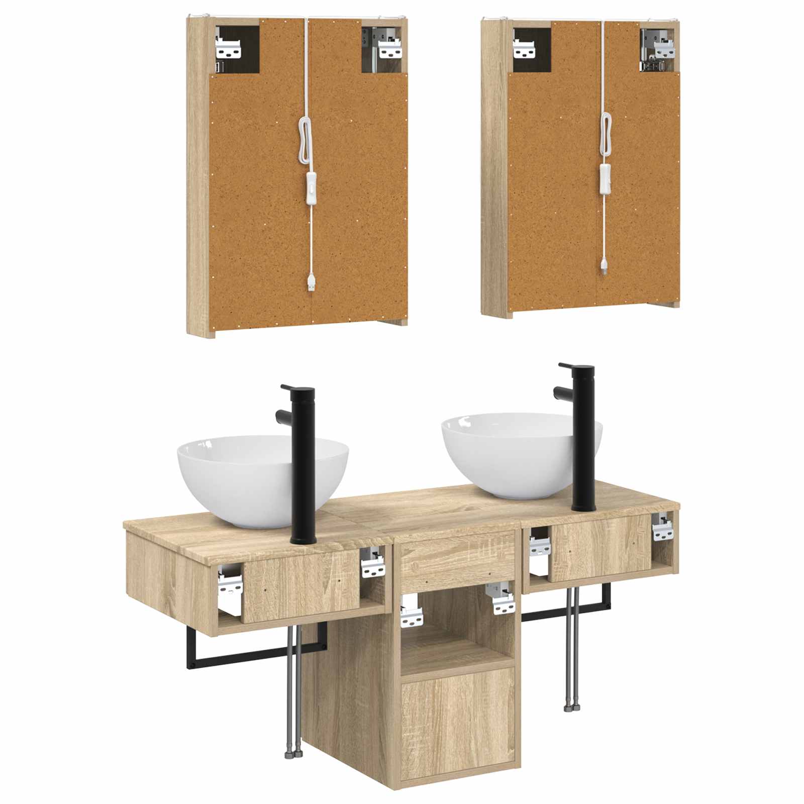 Set ormarića za kupaonicu 5 pcs Hrast sonoma