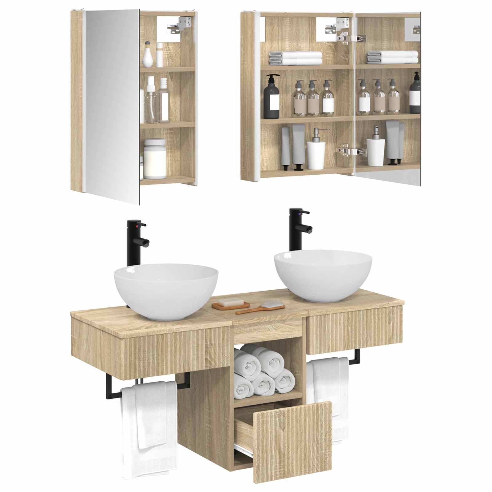 Set ormarića za kupaonicu 5 pcs Hrast sonoma