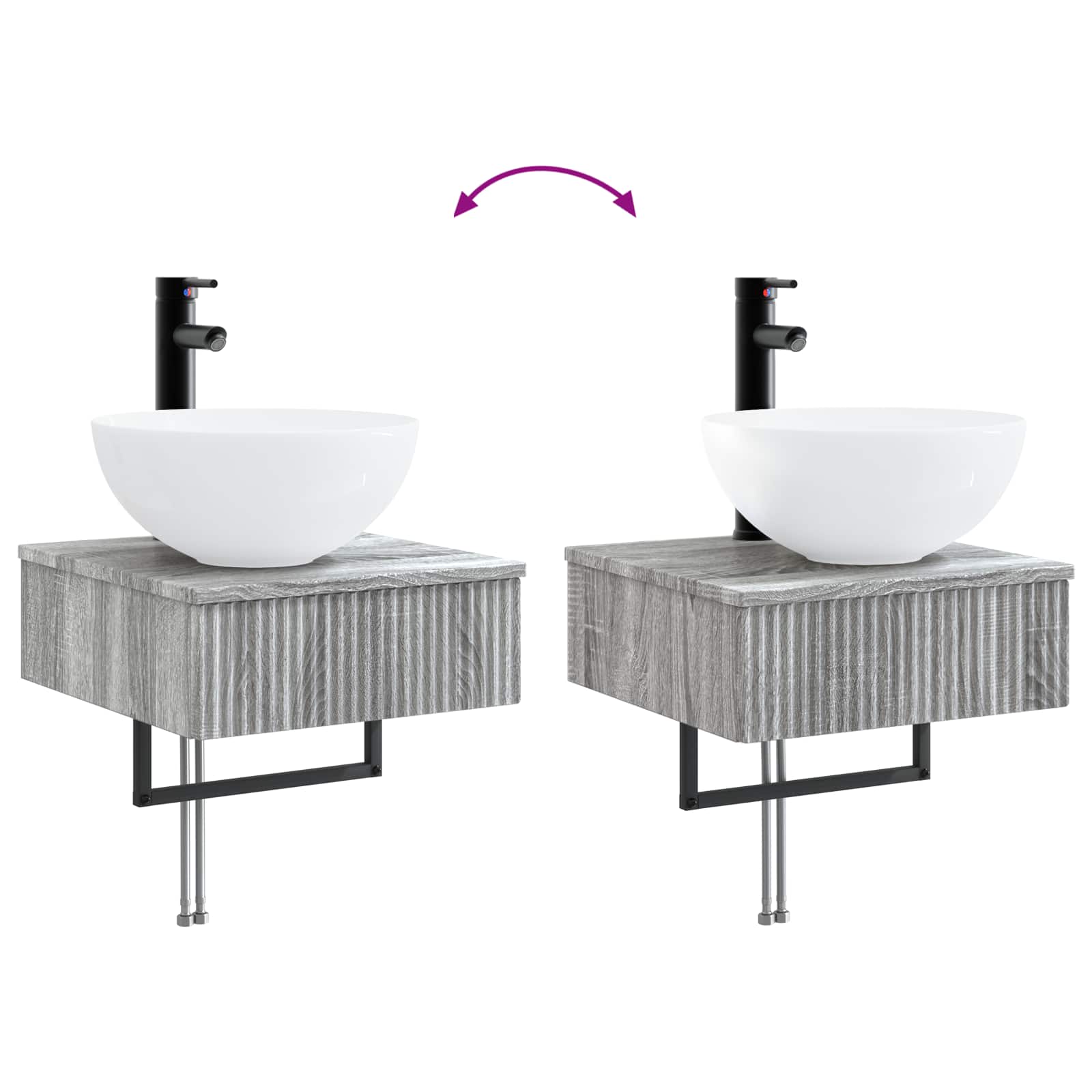 Set ormarića za kupaonicu 5 pcs Siva Sonoma 43 x 11,5 x 60,5 cm