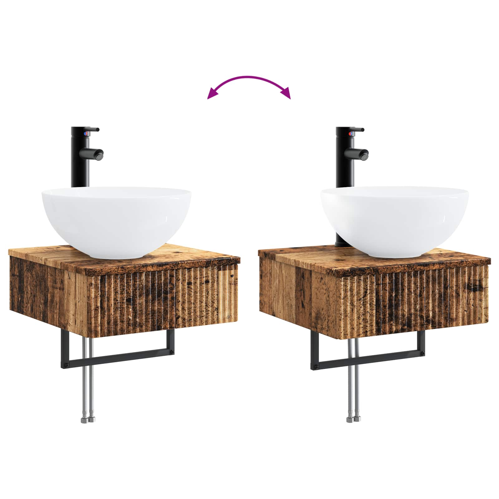 Set ormarića za kupaonicu 5 pcs Staro drvo 43 x 11,5 x 60,5 cm