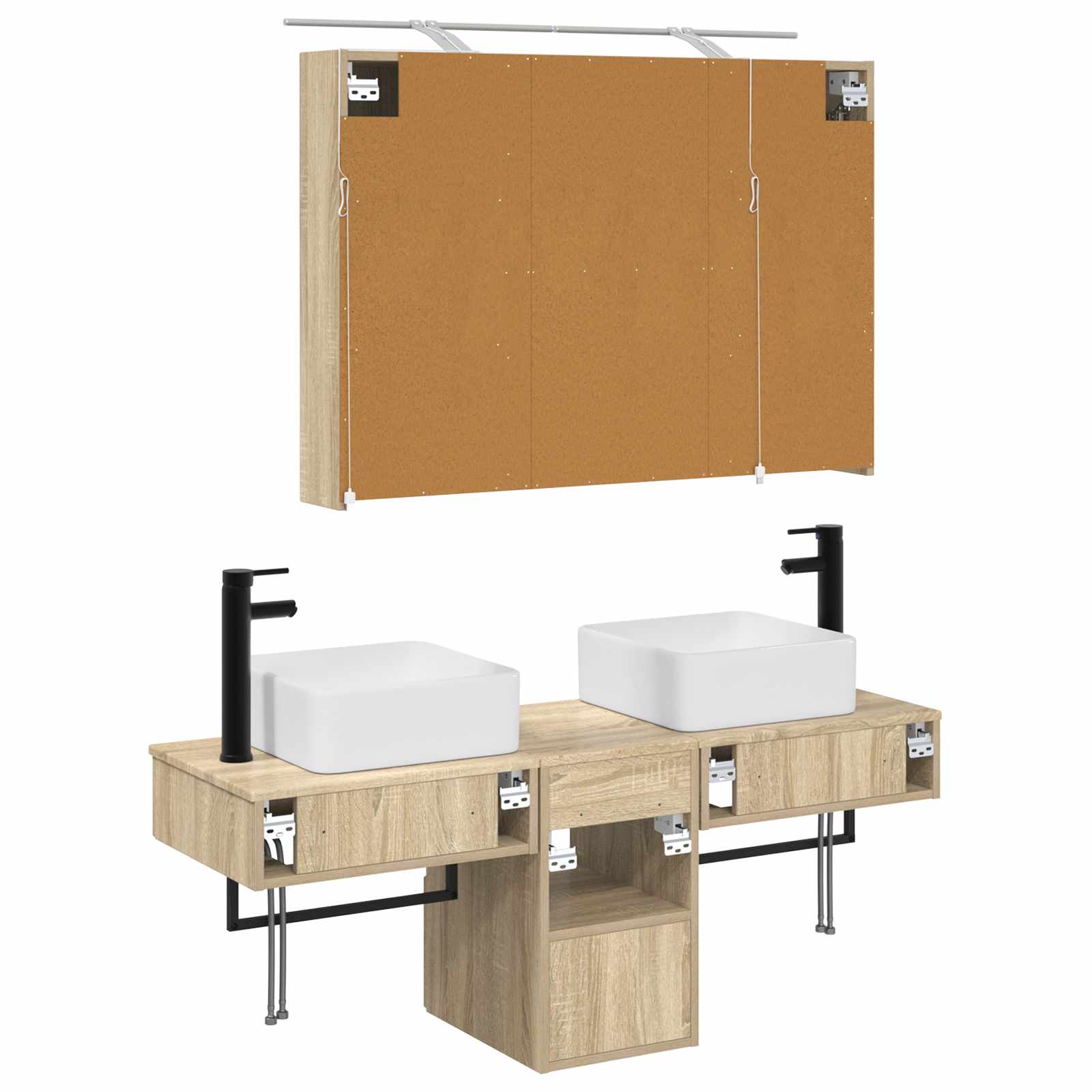 Set ormarića za kupaonicu 4 pcs Hrast sonoma 100 x 14,5 x 70 cm