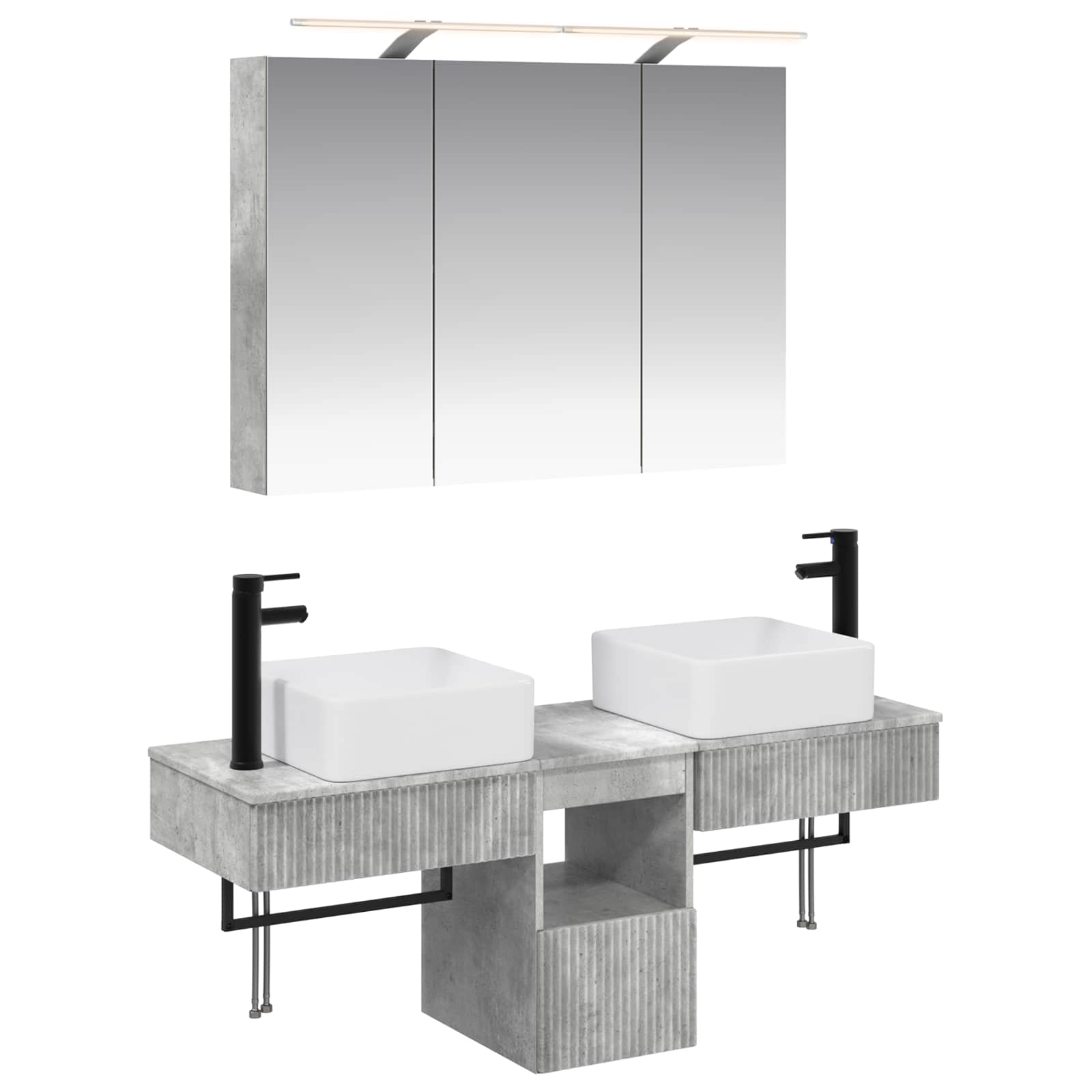 Set ormarića za kupaonicu 4 pcs Betonska siva