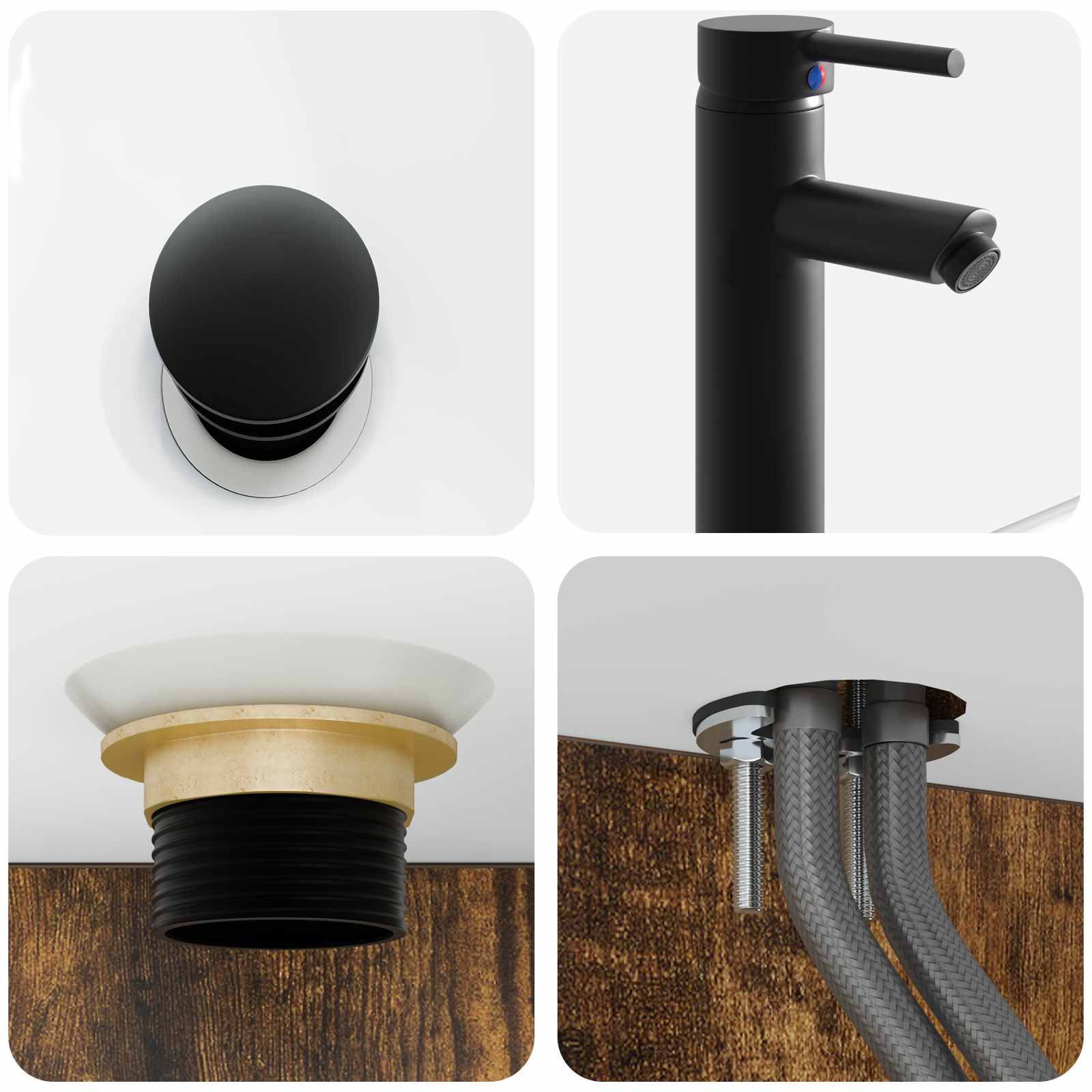 Set ormarića za kupaonicu 4 pcs Dimljeni hrast