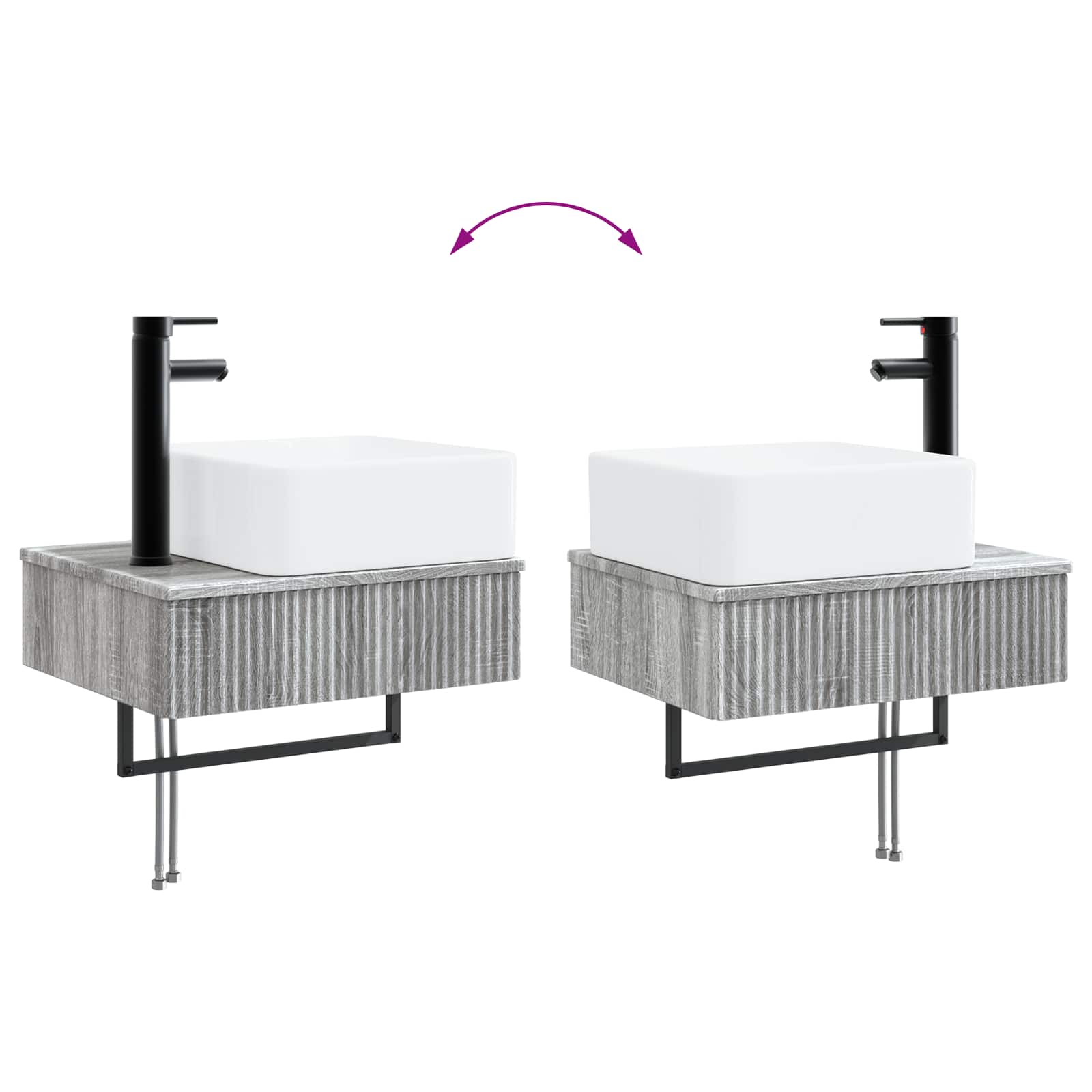 Set ormarića za kupaonicu 4 pcs Siva Sonoma