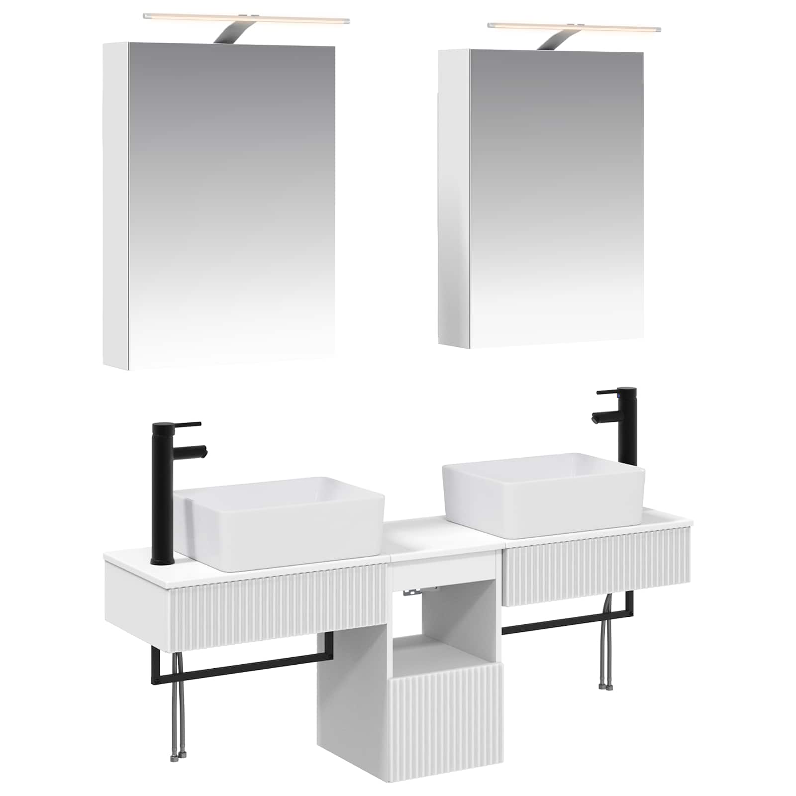 Set ormarića za kupaonicu 5 pcs Bijela 50 x 14,5 x 70 cm