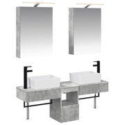 Set ormarića za kupaonicu 5 pcs Betonska siva 50 x 14,5 x 70 cm