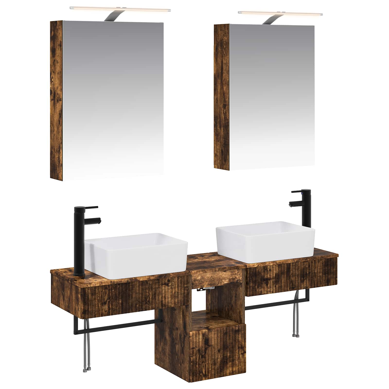 Set ormarića za kupaonicu 5 pcs Dimljeni hrast
