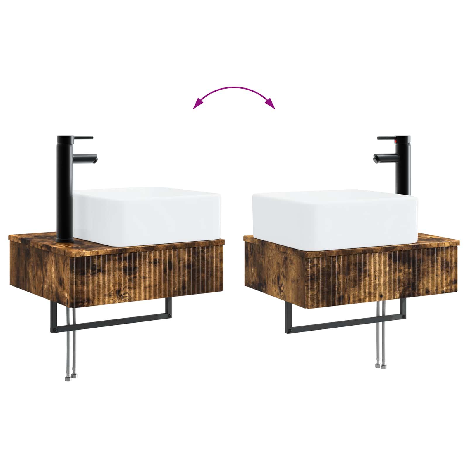 Set ormarića za kupaonicu 5 pcs Dimljeni hrast