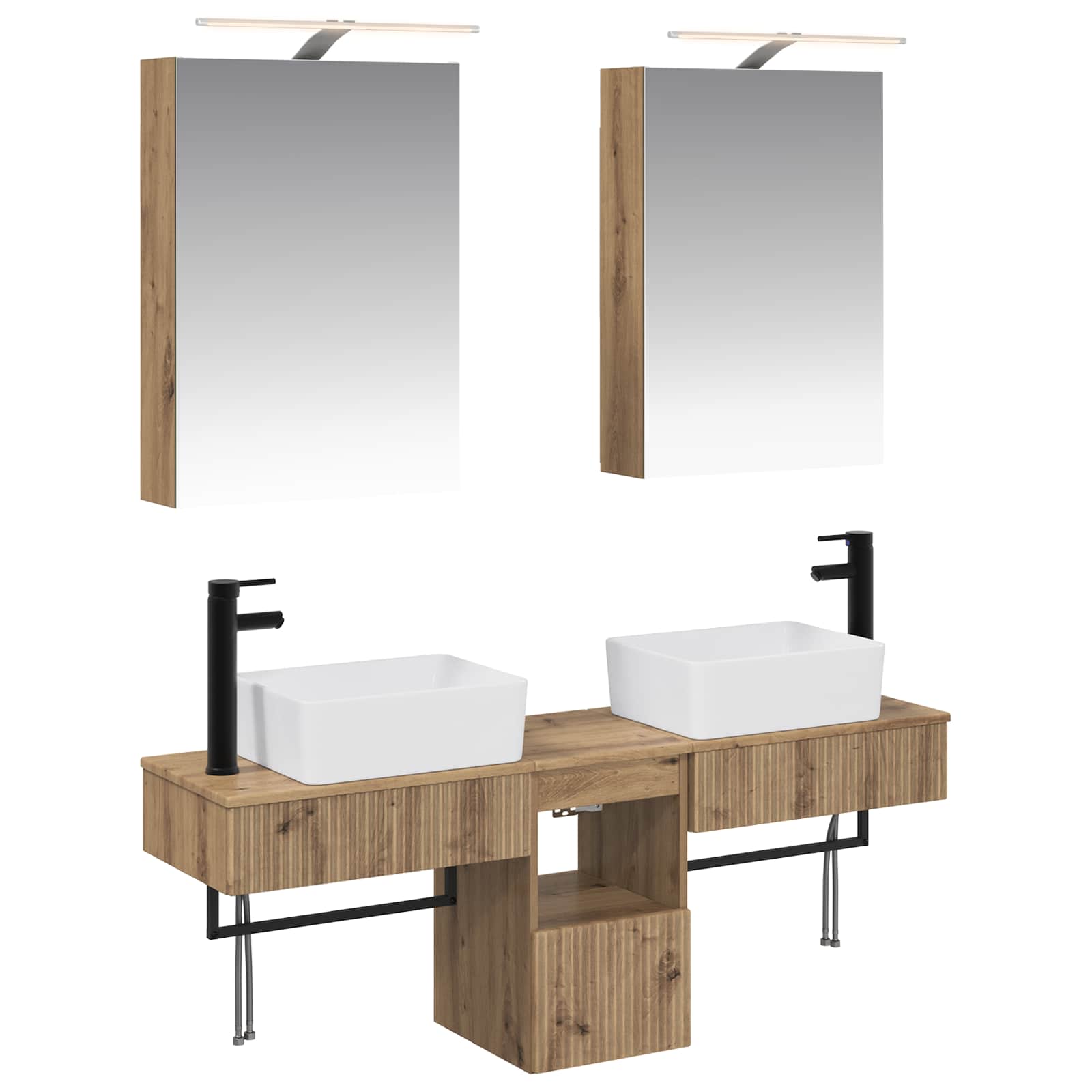 Set ormarića za kupaonicu 5 pcs Hrast artisan 50 x 14,5 x 70 cm