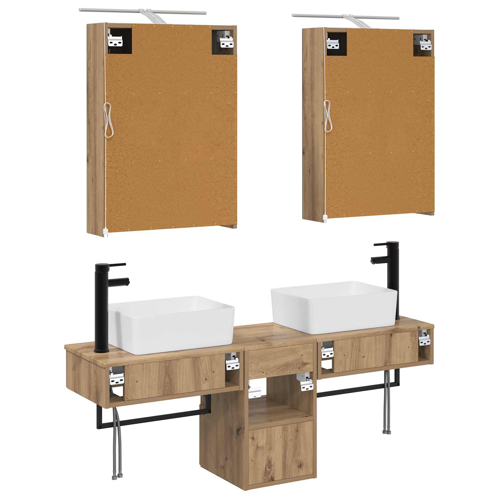 Set ormarića za kupaonicu 5 pcs Hrast artisan 50 x 14,5 x 70 cm